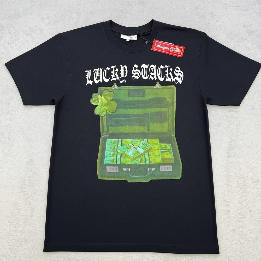 Headgear Classics Lucky Stacks Shirt Mens XL Black Money Briefcase Graphic Tee